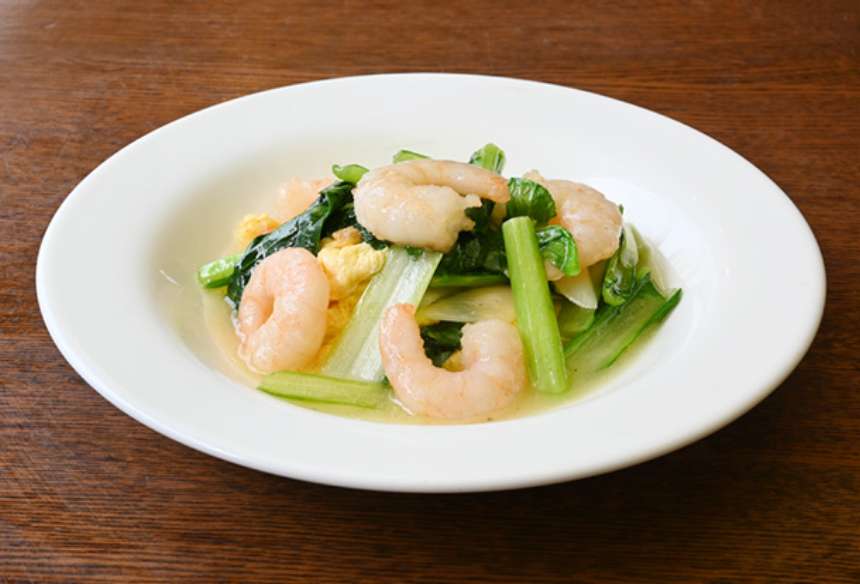 7.海老と玉子・青菜炒め